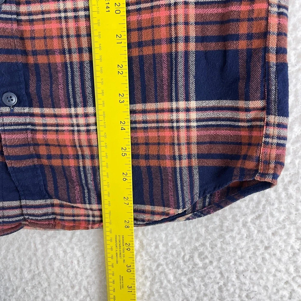 J. Crew Mercantile Blue Plaid Button-Down Casual Shirt Mens Long Sleeve‎ Size M